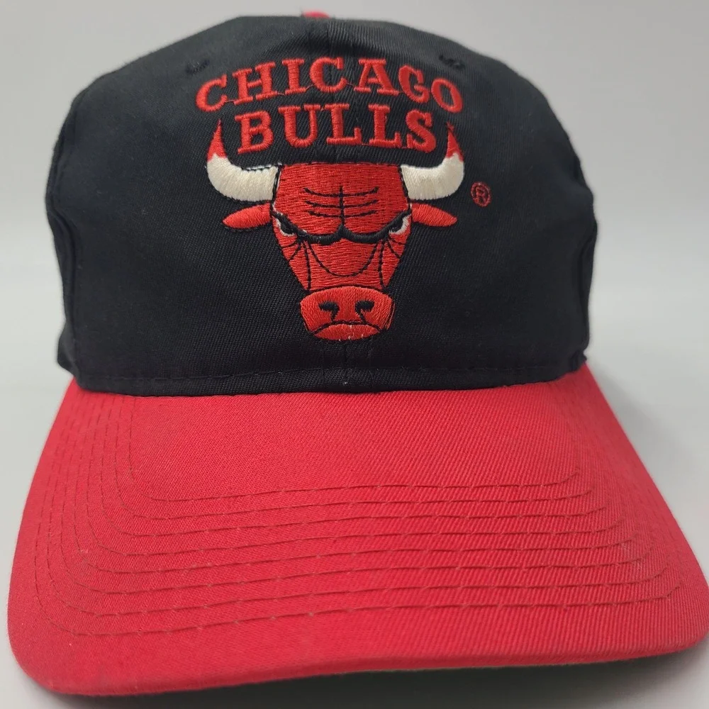 Vintage Chicago Bulls Hat Snapback‎ The G Cap Black Red NBA Basketball 90s Men
